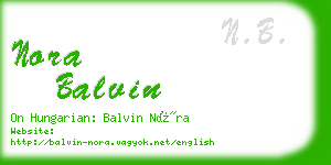 nora balvin business card